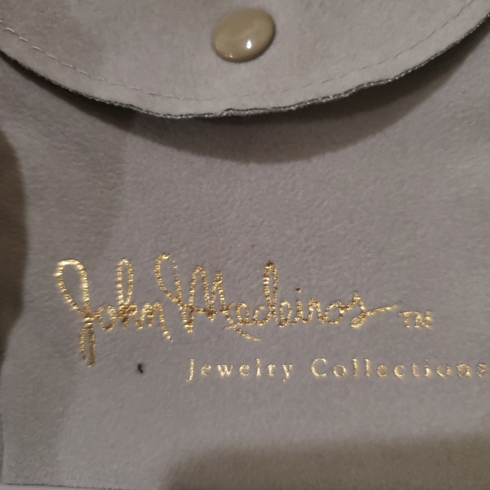 John Medeiros Two-Tone Silver & Gold Pendant Necklace with Crystal Accents - Picture 4 of 10